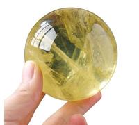 SSOPTMCB Yellow Quartz Crystal Ball with Stand, Citrine Spheres and Orbs,Large Rock Sphere Sculpture Figurine for Witchcraft, Fengshui, Altar,Home Decor,5~6cm Gemstone Stone