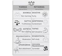 SSOPTMCB Yoga Ethics and Philosophy Wall-Art - Set of Two Inspirational Posters, Canvas Prints for Mindful Living Room and Home Decor(Framed,16x24inch(40x60cm))