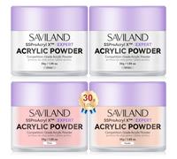 SSProAcryl Polvo Acrílico Ultra Suave: 4x30g Transparente Blanco Nude Rosa Polvo Acrílico Profesional Set Nail Art Salon 3D Carving 3D Nail Art Extension