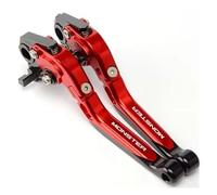 SSQKRVFSJ Palanca embrague freno Palancas embrague freno extensibles plegables CNC motocicletas para DUCATI para Monster 696 796 695 620 400 Cilindro maestro freno(Red-Black)