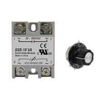 SSR-10VA SSR-25VA SSR-40VA SSR Regulador de voltaje de relé de estado sólido Salida de AC24-380V + potenciómetro(With Potentiometer,SSR-10VA)