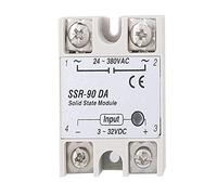 SSR-90DA Relé de Estado Sólido Monofásico 3-32V DC 24-380V AC para Automatización Industrial Control de Voltaje Industrial