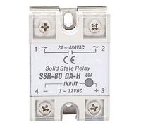 SSR Relé de estado sólido, DC-AC 24-480VAC Relé SSR con interruptor sin contacto SSR-80A-DA-H, Relé de estado sólido 80A
