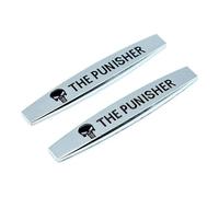 SSRGV 2X Emblema de coche plateado con calavera de The Punisher, pegatina lateral metálica 3D para guardabarros.