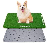 SSRIVER 50X73CM 2 en 1 Almohadillas de Entrenamiento Reutilizables+ Inodoro para Perros con Césped Artificial-Pipican para Perros En Casa-Ideal para Entrenamiento de Orinal En Interiores y Exteriores
