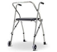 SSRURYWZ .99s para Personas Mayores 2 Ruedas, Asiento de Asistencia con escalón Plegable, Ligero y de Altura Ajustable, para casa Fuera de Todo Terreno Interesante