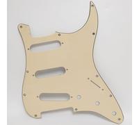 SSS - Golpeador de guitarra eléctrica Stratocaster de 11 agujeros, color beige, compatible con guitarras eléctricas Fender/Squier Strat, piezas de repuesto