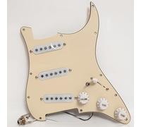 SSS - Golpeador precableado cargado para guitarra Fender Strat con 5 pastillas Alnico de una sola bobina, ollas de eje de cobre, para guitarra eléctrica Strat de Estados Unidos/México, kit de