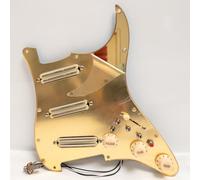 SSS - Juego de golpeadores precableados para guitarra Fender Strat, 3 mini pastillas Humbucker de doble riel, interruptores divididos de bobina, interruptor de mejora, kit completo de actualización
