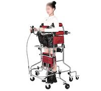 SssHfff Andadores para discapacidad, Andador Vertical con Ajuste de Altura de Asiento Andador de 8 Ruedas para Rehabilitación de Hemiplejia Bipedestador con Freno de Mano(Women)