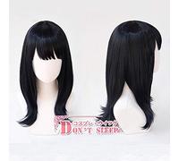 SSSS.GRIDMAN Takarada Rikka 55cm Long Ink Blue Black Resistente al calor Cabello Cosplay Disfraz + Peluca gratis