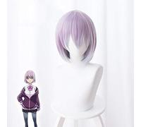 SSSS.GRIDMAN Takarada Rikka Ink-blue Cosplay peluca Shinjo Akane Purple Gradient White Anime peluca corta recta pelo sintético Shinjo Akane