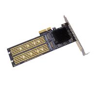 SSU Adaptador PCI-E X4 una Dual NVMe PCIe, M.2 NVMe SSD una PCI-E X8/X16 Compatible con Tarjeta M.2 (Tecla M) NVMe SSD 22110/2280/2260/2242