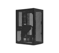 SSUPD Meshroom S V2 Mini-ITX - Carcasa de factor de forma pequeño (SFF) - Panel lateral de malla completa con cable elevador PCIe 5.0 - Sin herramientas y fácil accesibilidad, color negro (variante B)