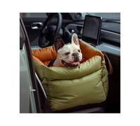 SSUYGF Cama Perro Coche Refuerzo Viaje Vintage Denim Patchwork Perro Mascota Coche Asiento Cama con Hebilla Cordón Ajustable Inferior Antideslizante Asiento Perro Coche(Abyss Blue)