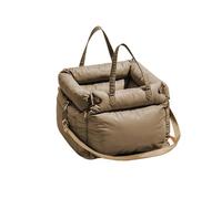 SSUYGF Cama Perro Coche Refuerzo Viaje Vintage Denim Patchwork Perro Mascota Coche Asiento Cama con Hebilla Cordón Ajustable Inferior Antideslizante Asiento Perro Coche(Grey)