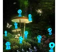 SSyang 10 Piezas Elfos de Árboles Luminosos Princesa Mononoke Luminoso Árbol Elfos Figuras de árboles Brillantes de Resina y balcón para jardín para Micro Paisaje Patio al Aire Libre Patio (Azul)