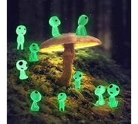 SSyang 10 Piezas Elfos de Árboles Luminosos Princesa Mononoke Luminoso Árbol Elfos Figuras de árboles Brillantes de Resina y balcón para jardín para Micro Paisaje Patio al Aire Libre Patio (Verde)