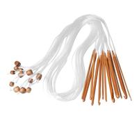SSyang 12 Piezas Agujas de Ganchillo Tunecinos de Bambú, Ganchillo Tunecino con Cuerda de Plástico de Colores, Ganchos de Ganchillo Afganos, para Mantas, Alfombras, Bufandas(Color Carbonizado)