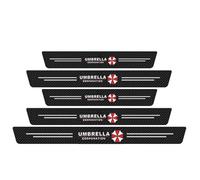 SSyang 5 Piezas Juego De Umbrales, Anticolisión Protección para Parachoques Trasero De Coche, Autoadhesiva Tira Umbral Coche Universal, Protector para Paragolpes Trasero De Coche(Patrón Paraguas)