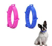 SSyang Collar contra Pulgas Garrapatas y Mosquitos para Perros y Gatos,2 Piezas Control Antipulgas Sirve 8 Meses de Protección,Collar Antipulgas de 62 cm para Mascota Pequeño Mediano Grandes,Rosa+Azul