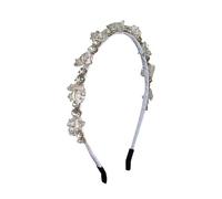 SSyang Diademas Diamantes de Imitación Cintas para el pelo Cristal Azul Marino Aro de pelo Fino Vintage Piedras Preciosas Accesorios para el Cabello Fiesta Graduación para Mujeres y Niñas,Blanco