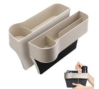 SSyang Espacio para Asiento de Automóvil, 2 Piezas Gap Asiento de Coche, Organizador de Bolsillo Lateral Asiento Coche Lateral Gap Filler para Teléfonos Móviles Llaves Tarjetas Carteras Monedas(Beige)