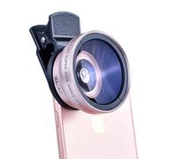 SSyang Lente de Teléfono MóVil Gran Angular y Macro,Kit de Lentes 2 In1 Lentes de Ojo de Pez,Lente Gran Angular Lente Gran Angular con Clip,Lente Macro HD Lente Macro Profesional de 37 mm(Oro Rosa)