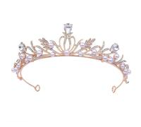 SSyang Tiaras De Cristal Para Mujeres Niñas Corona De Princesa Dorada Elegante Corwn Royal Queen Joyería Nupcial Diamantes Imitación Diadema Regalo Accesorios Para Cabello Para Boda Fiesta,34cm(Oro)