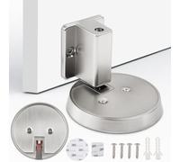 SSYR&P 2025 Tope de puerta con resorte mecánico , ajustable, autoadhesivo, a prueba de viento y silencioso. No requiere taladros ni tornillos (plata)