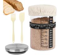 SSYR&P Pan masa madre Kit de olla inicial de masa madre,Kit de Inicio para Hornear para Principiantes, Ideal para Hornear en Casa (tapa de acero inoxidable, 650ml)
