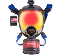 ST-100X Inferno Red Mirrized Survival & Tactical Full Face Respirator con bote de filtro de carbn activado de carbono de 40 mm de P-D-1 de 40 mm