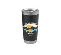 St. Andrews Florida Souvenir Montaña Atardecer Río Vaso térmico de acero inoxidable de doble pared