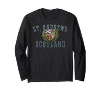 St. Andrews Scotland Crest Envejecido Manga Larga