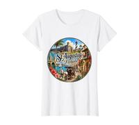 St Augustine FL Florida USA Ciudad más Antigua Camiseta gráfica económica, Mujer, Blanco, S