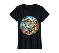 St Augustine FL Florida USA Ciudad más Antigua Camiseta gráfica económica, Mujer, Negro, L