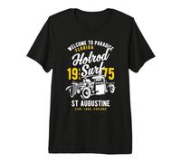 St. Augustine Florida Retro Hotrod Surf Diseño Envejecido Camiseta Premium