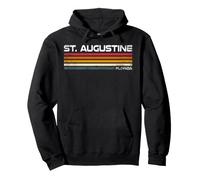 St Augustine Florida Retro Rayas Vintage Ciudad Costera Sudadera con Capucha