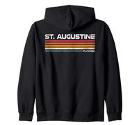 St Augustine Florida Retro Rayas Vintage Ciudad Costera Sudadera con Capucha