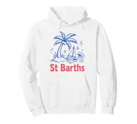 St Barths, Divertida, Isla Tropical, Palmera, Velero, Bosquejo Sudadera con Capucha