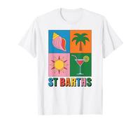 St Barths Pop Art Tropical y Retro Travel Camiseta