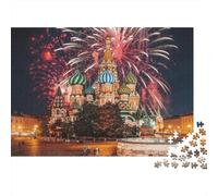 St Basil Cathedral Puzzles 1000Piezas Reciclado Material Fireworks Puzzle for Niños Divertido Regalo & Actividad for Home Ideal for Child‘s Cumpleaños Regalo 70x50cm/1000pcs