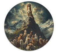 St. Bernard Adultos-Niños Rompecabezas Redondo 1000p HaustiEn cambiond Circular Puzzle Niños: TaHaustiere Portátil Juguete Edugatoivo Decoración Hogar 1000pcs (67.5x67.5cm)