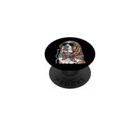 St. Bernard Dog Granny - Hilo de Ganchillo Cuadrado para Amantes del Ganchillo PopSockets PopGrip Adhesivo