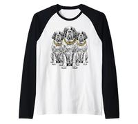St Bernard Dog Rap Old School Retro Streetwear de los 80, 90 y 3 Camiseta Manga Raglan