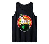 St Bernard Leprechaun Hat Lucky Dog Shamrock St Patricks Day Camiseta sin Mangas