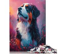 St. Bernard Mountain Dog Portrait Rompecabezas Imposible,desafío for Adults Juego Educativo 1000 Piezas Obra De Arte De Juego De para Adultos Y Niños Mayores De 12 Años 1000pcs (75x50cm)