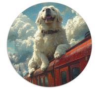 St. Bernard Rompecabezas Redondo 1000p Adultos-Niños HaustiEn cambiond Circular Puzzle Niños: Decoración Hogar Infantil Imposible 3D CKunstón 1000pcs (67.5x67.5cm)