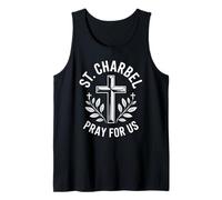 St. Charbel ruega por Nosotros Cruzar la fe católica maronita Camiseta sin Mangas