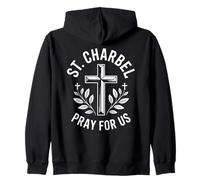 St. Charbel ruega por Nosotros Cruzar la fe católica maronita Sudadera con Capucha